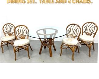 Lot 1693 Royal Design Rattan Dining Set. Table and 4 Chairs.