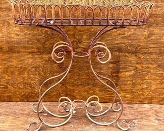 Lot 1713 Scroll Iron Outdoor Garden Planter Stand. 