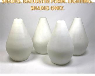 Lot 1723 Set 4 Frosted White Glass Shades. Balluster form. Lighting. SHADES ONLY. 