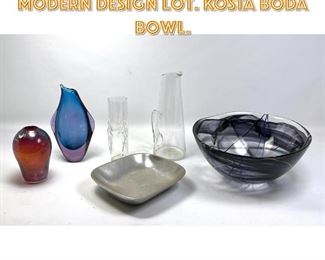 Lot 1738 6pc Art Glass and Metal Modern Design Lot. KOSTA BODA Bowl. 