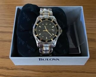 Men’s stainless steel Bulova marine store 100 quarts watch