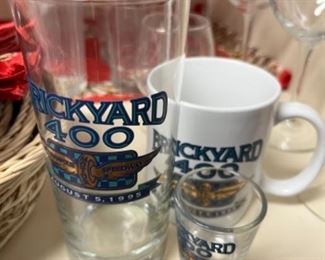 Brickyard 400  Glass, shot glass and coffee mug