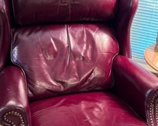 Maroon leather recliner