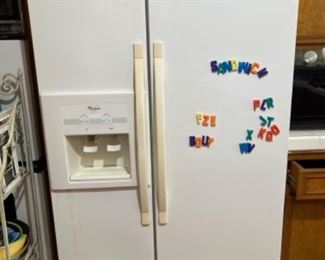 Side by Side Whirlpool Refrigerator Freezer