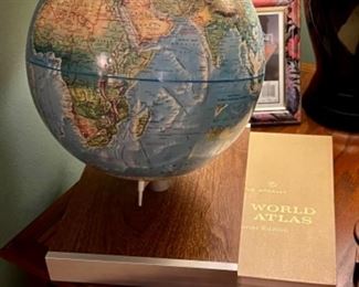 World Globe with world Atlas book included