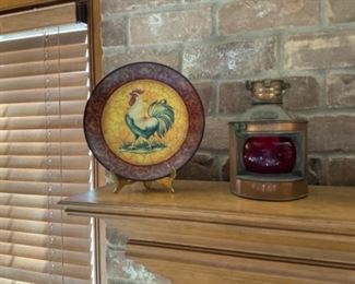 Rooster Plate & HighShine Copper Plated Port Lantern