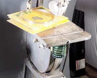 Rockwell Delta Band Saw, Stand Has Rear Wheels, And PS Wood Band Saw Blades, Qty 3, NIP