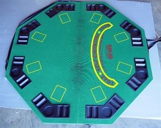 Poker Table Top Covers, Qty 2, Includes Black Jack And Casino Dealer's Choice, Each With Chip And Card Holders And Carry Bags (Zippers Broken)