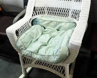 Wicker Rocker With Metal Runners , 37.5" High