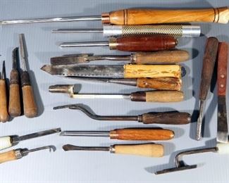 Wood Carving Tool Assortment, Various Brands, Qty 18