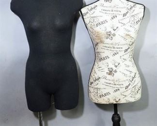 Female Dress Form Mannequins With Single Post Bases, Qty 2