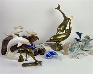 Large Lot of Dolphin Sculptures/Figures