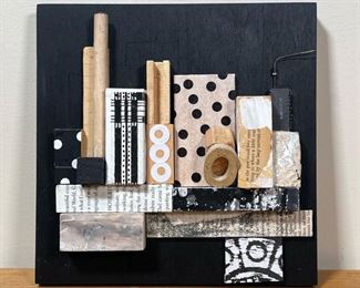 MADLYN GOLDMAN ASSEMBLAGE  |  Nightscape
Assemblage on painted wood
Signed, titled, and dated 2016 on verso
w. 8 x h. 8 in.