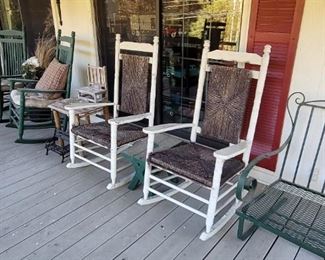 Many rocking chairs