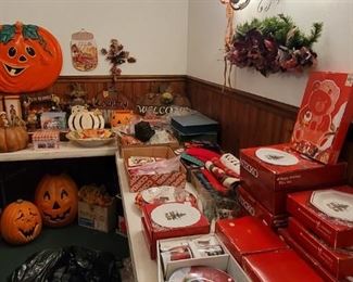 Christmas dishes and fall items