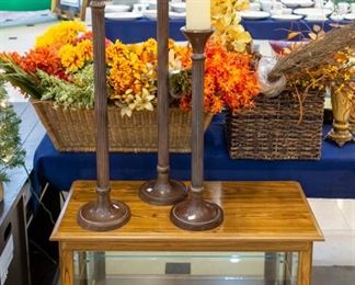 Candlesticks!  Perfect for Fall!  Small curio cabinet....