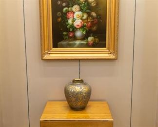 Tea Cart and floral picture!