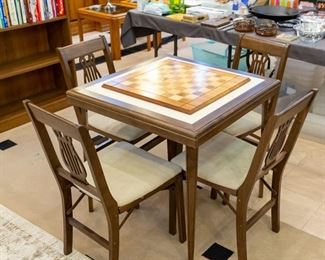 Wooden card table and chairs