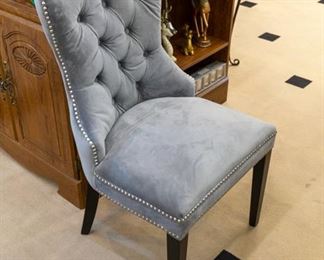 Silver velour chair