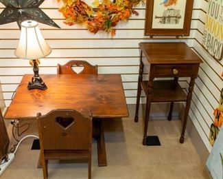 Child size table and chairs.