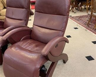 'Relax The Back' Zero Gravity Leather Chairs!  Excellent condition - powered - and purchased with pillow top memory foam upgrade.  BEYOND COMFORTABLE!  The original cost for two was $7, 590.  Receipt is attached.  Sold separately.  