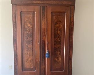 Gorgeous Burlwood Armoire, don't worry , this one is a knock-down for easy transportation! 