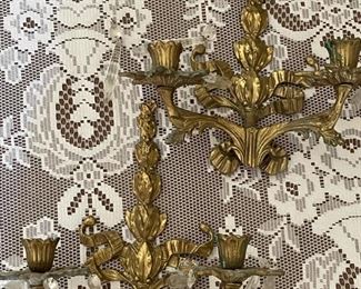 Bronze & Crystal Wall Sconces