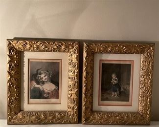 I love these two Cat inspired prints in the gilded victorian frames that match, gorgeous! 