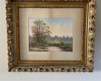 Gorgeous late 19th Century Pastel with original wooden gilded Frame.. Quality right here 