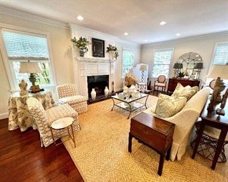 Stark carpet, Chelsea House coffee table custom slipper chairs, mirrors and more...