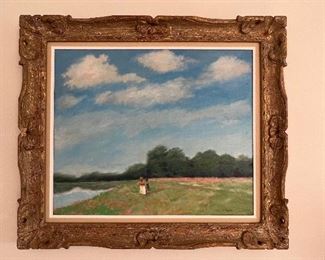 Alan Cours original oil on canvas. Born in 1950 - he is considered to be one of America's established contemporary artists. Founding member of the Conceptualism movement in the 70's.