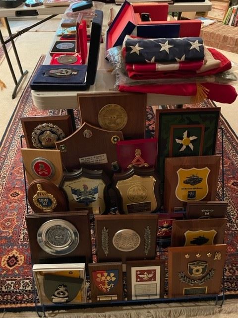 Plaques and memorabilia from Four-Star Army General. (PLEASE NOTE THAT A FEW OF THESE PLAQUES HAVE BEEN PULLED BY THE FAMILY).