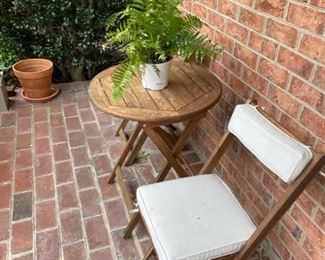 Three-piece folding patio set.