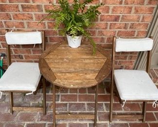 Three-piece folding patio set.