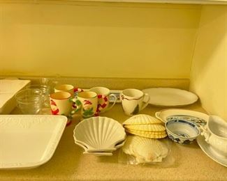 Assorted serving pieces.