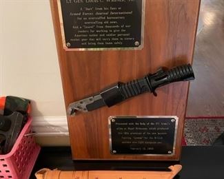 Army swords and knives.