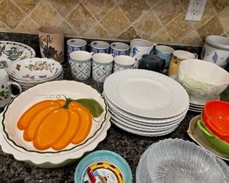 Decorative serving pieces.