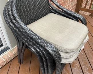 Four patio chairs.