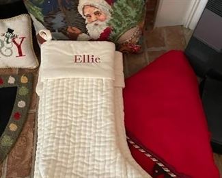 Christmas stockings and pillow.