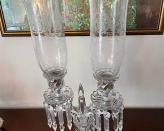 Crystal candelabra.