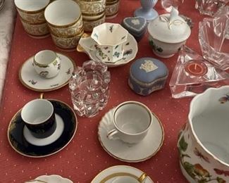Tea cups and Wedgwood.