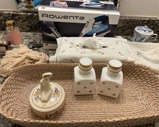 Bathroom accessories.