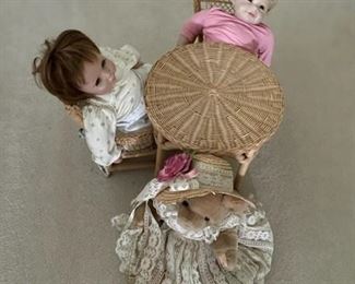 Children's dolls and furniture.