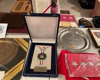 Medals and plaques from Four-Star Army General.  (PLEASE NOTE THAT SOME OF THESE PLAQUES HAVE BEEN PULLED BY THE FAMILY).