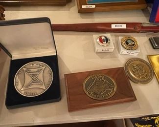 Plaques and memorabilia from Four-Star Army General. (PLEASE NOTE THAT A FEW OF THESE PLAQUES HAVE BEEN PULLED BY THE FAMILY).