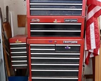 Nice Craftsman Tool Cabinet Chest  (4 pcs) with lots of storage and some craftsman tools included.