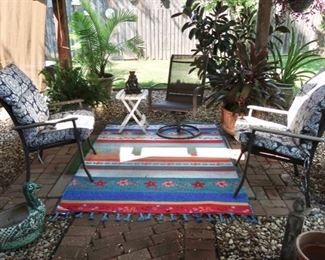Patio chairs & Pioneer Woman outdoor rug