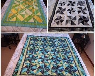 Handmade quilted throws or wall hangings