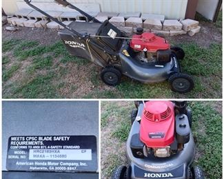 $595.00 - AVAILABLE for Pre-Sale - COMMERCIAL Honda 21" - HRC216  Adjustable Self Propelled  Lawnmower (Model HRC2163HXA)  - runs like a champ!