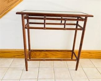 Bombay Co. Mahogany Glass Top Hall Table